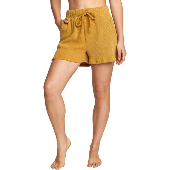 RVCA Women's Sunday Collection Sweet Dreams Comfy Thermal Knit High Waist Shorts - Picture 1 of 4